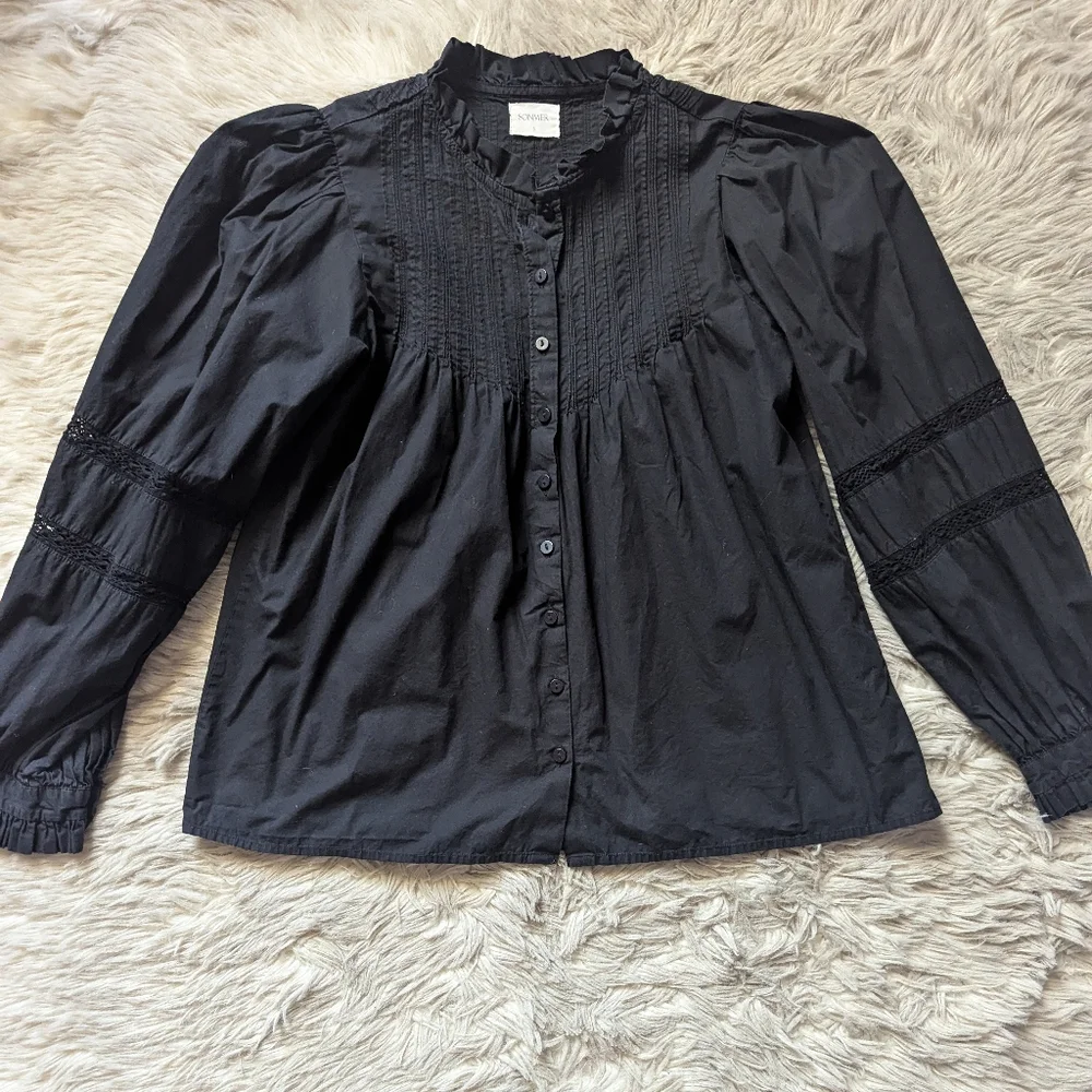EUC Sonmer Kitty Blouse in Black Lace Poplin - Picture 2 of 16